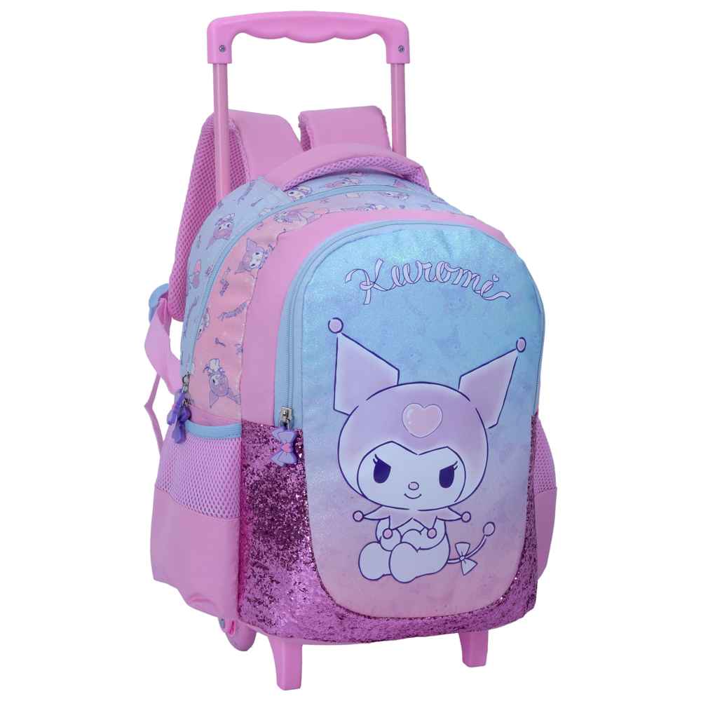 Kuromi - Kids Trolley Backpack - Pink - 13.5-Inch/34.5cm