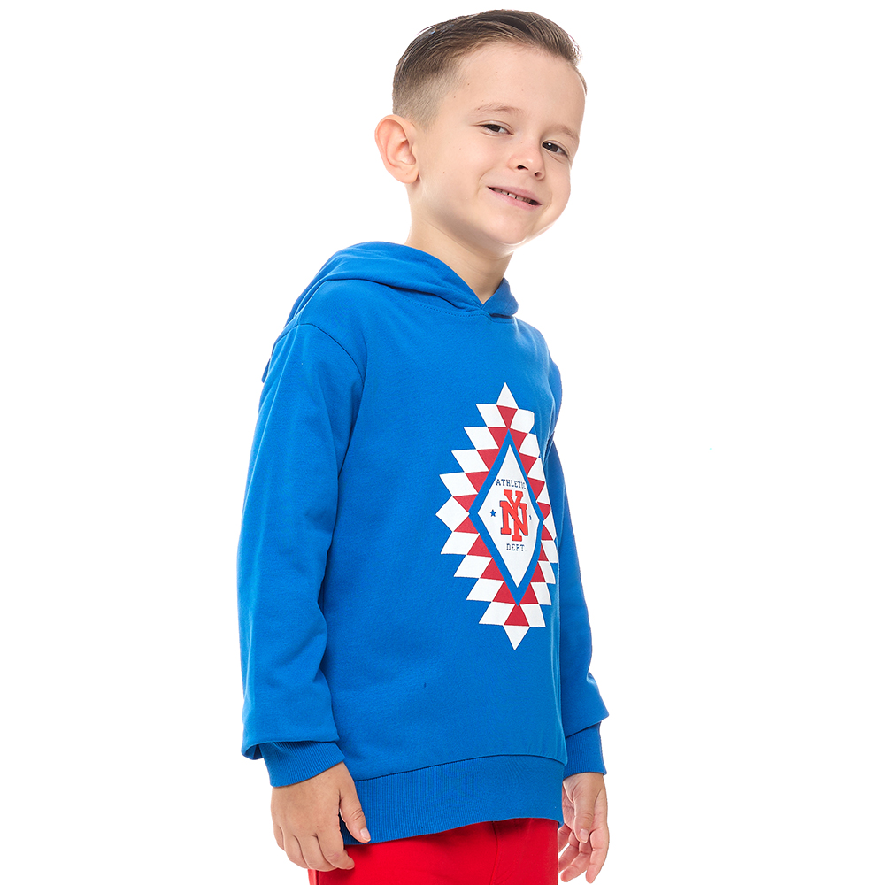 Victor and Jane - Boys' Cotton Hoodie - Royal Blue