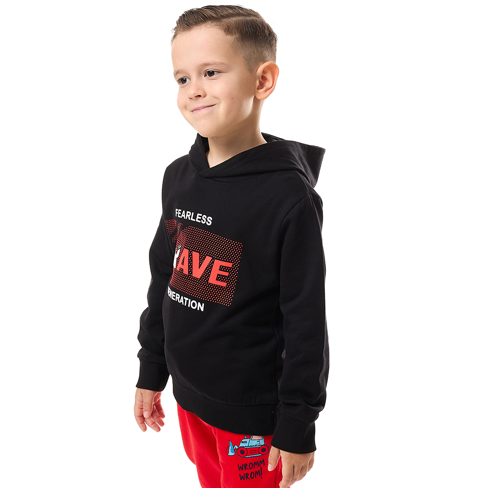 Victor and Jane - Brave Generation Printed Hoodie - Black