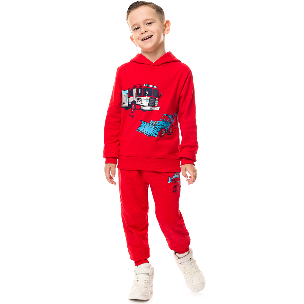 Victor and Jane - Boys 2-Piece Hoodie & Jogger Set - Red