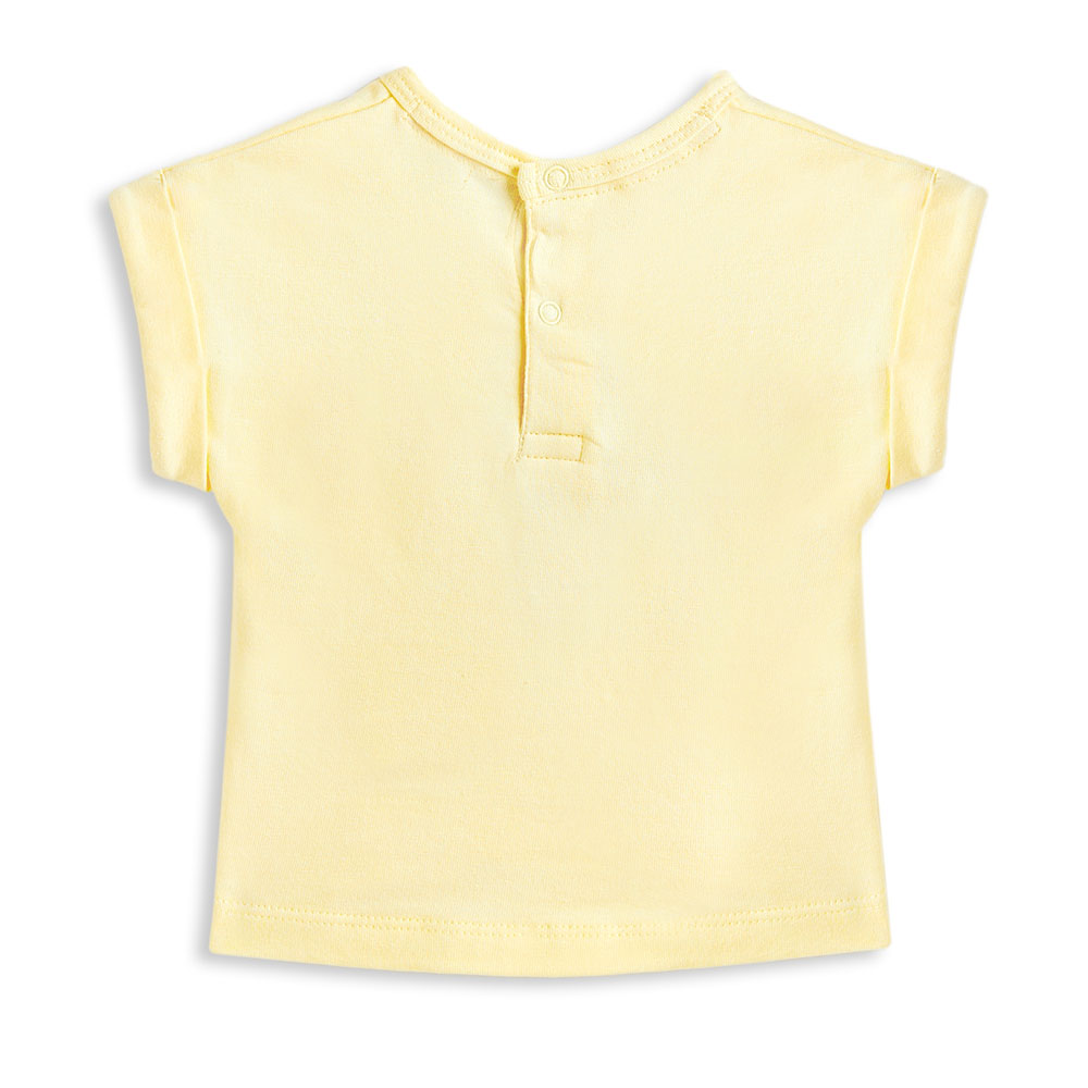 ديركجي - طقم مكون من قطعتين - بلوزة وشورت للبنات - أصفر ووردي