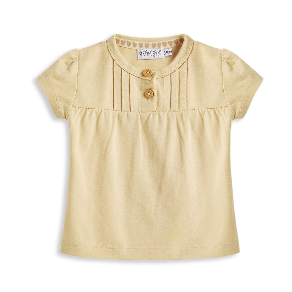 ديركجي - طقم مكون من قطعتين - توب وشورت للبنات - بيج