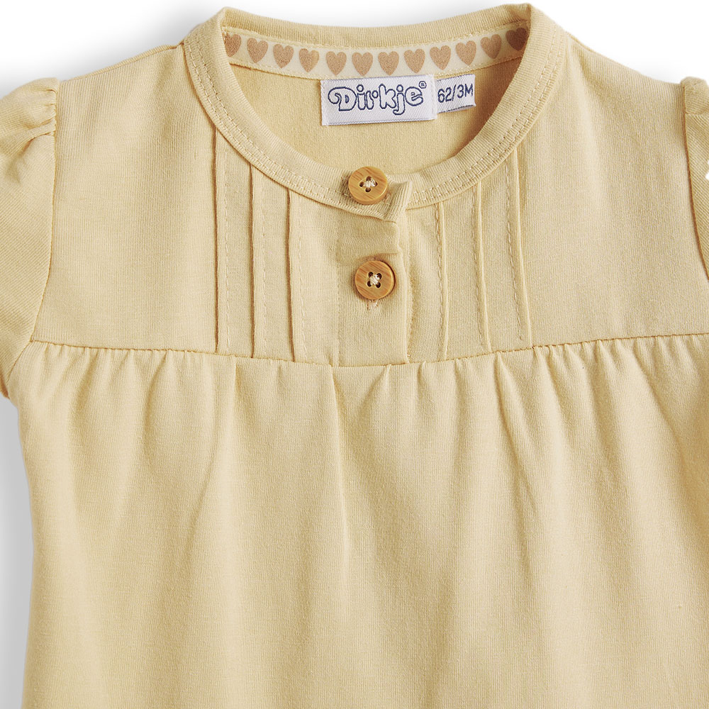 ديركجي - طقم مكون من قطعتين - توب وشورت للبنات - بيج