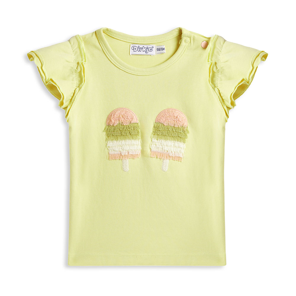 Dirkje - 2pc-Set - Girl's T-Shirt And Shorts - Light Green/Olive