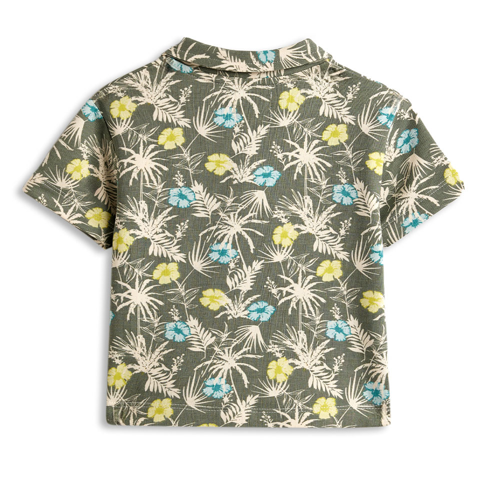 Dirkje - 2pc-Set - Boy's Printed T-Shirt And Cargo Shorts - Grey