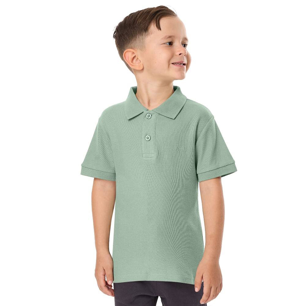 فيكتور آند جين - تي شيرت بولو بأكمام قصيرة للأطفال - زيتوني