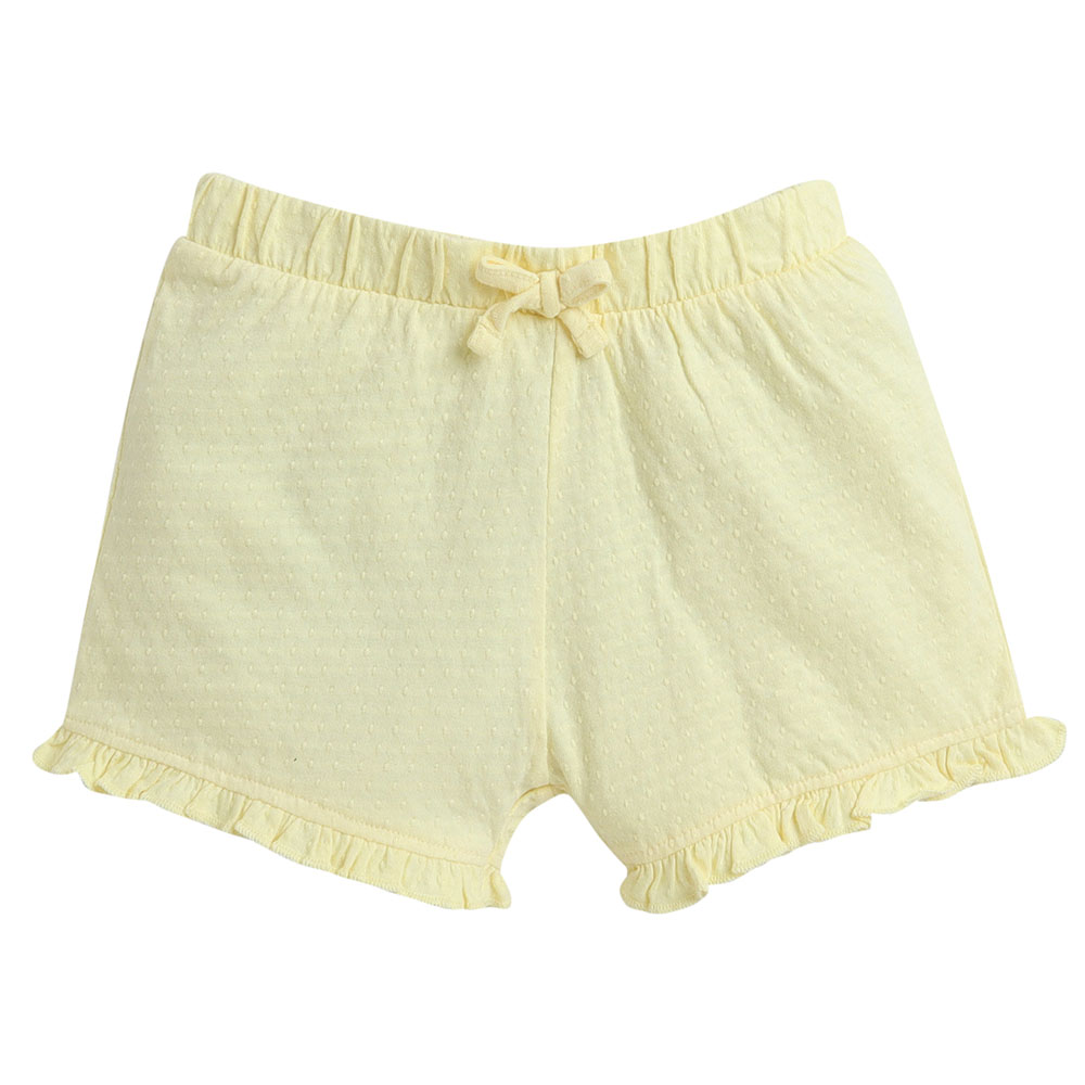 Victor And Jane - 2pc-Set - Girl's Jacquard Shorts - Fuchsia/Yellow