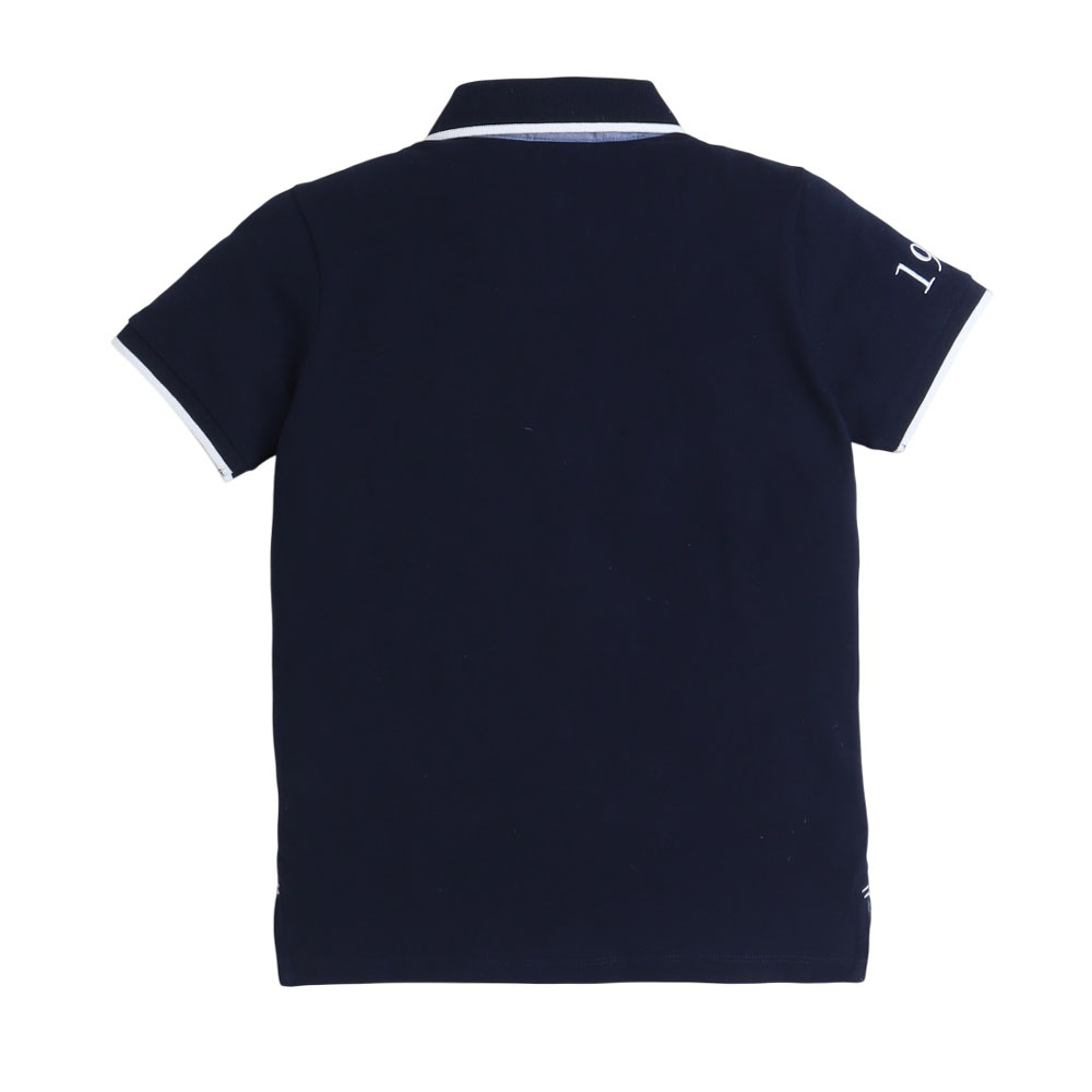 فيكتور آند جين - تي شيرت بولو للأولاد مع شعار مطرز - أزرق كحلي