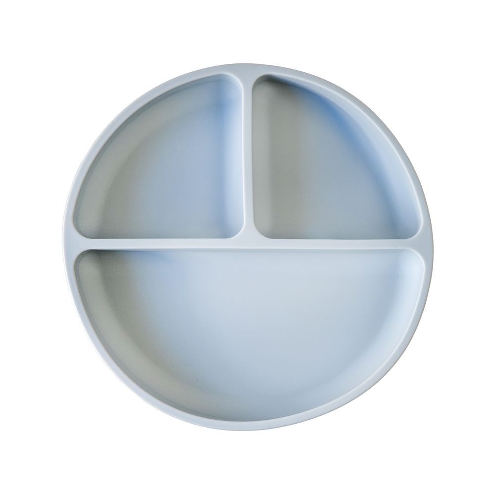 بيبيز بيسك - مجموعة أدوات طعام سيليكون للأطفال - رمادي - 6 قطع