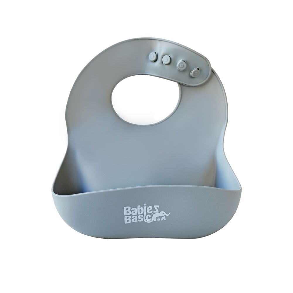 بيبيز بيسك - مجموعة أدوات طعام سيليكون للأطفال - رمادي - 6 قطع