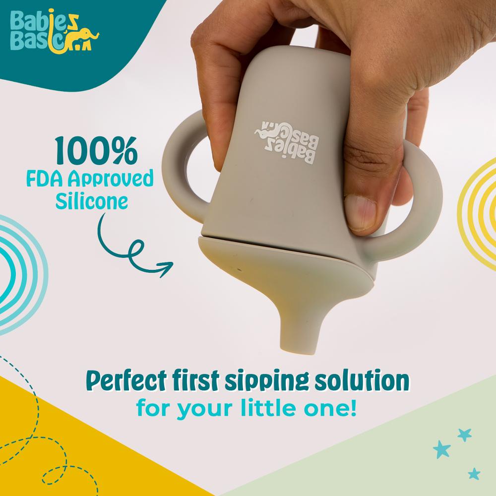 Babies Basic - Stage 1 Silicone Spout Cup - Grey