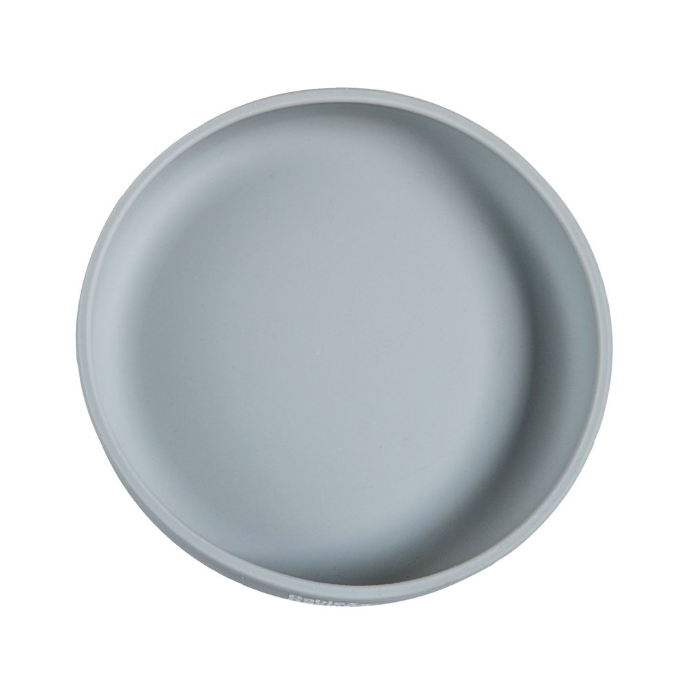 Babies Basic Baby Feeding Silicone Plate With Suction - Grey