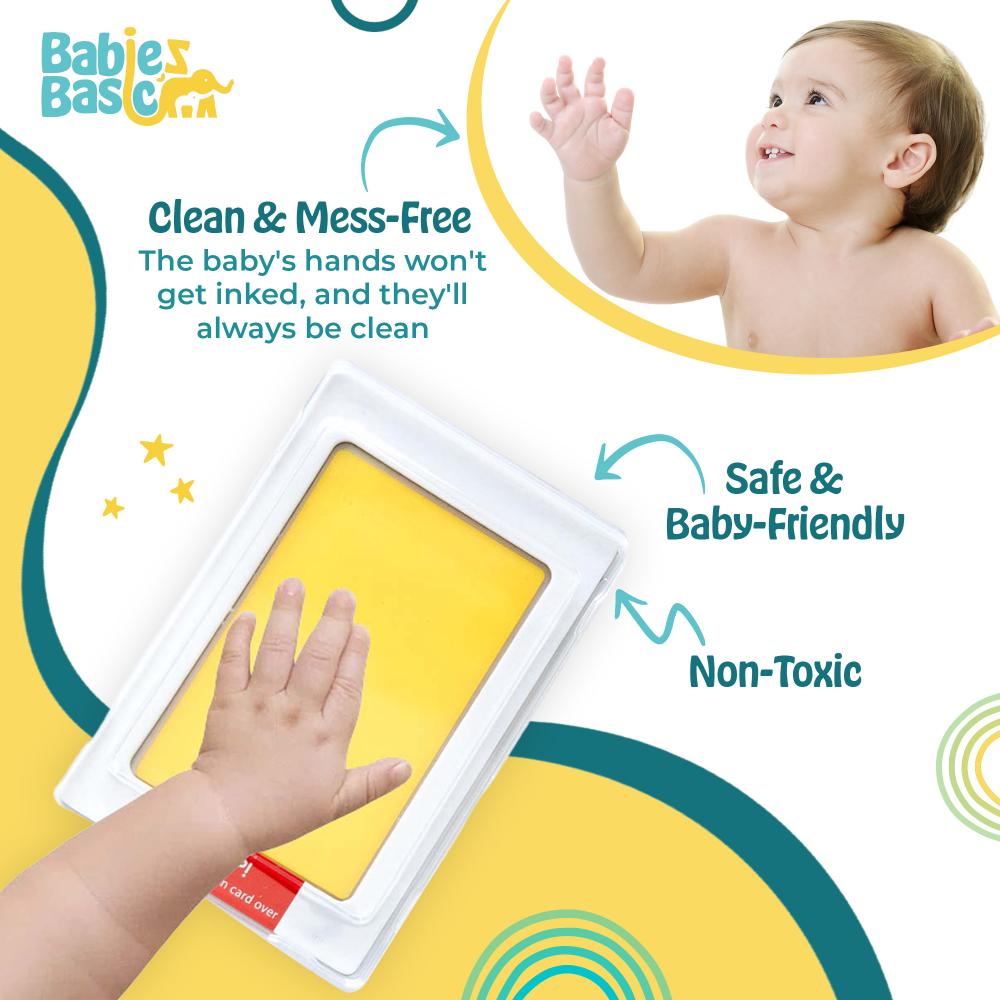 Babies Basic - Clean Fingerprint With Two Imprint Cards - 12.5cm - Yellow