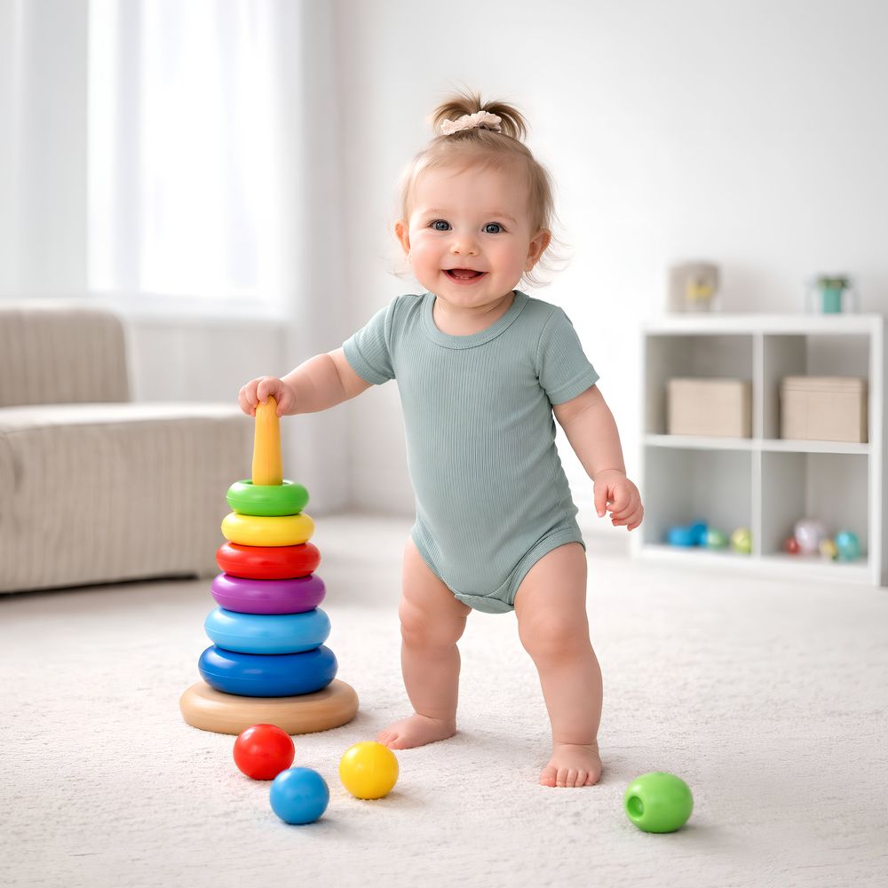 Babies Basic - 3pc-Set - Ribbed Cotton Bodysuit - Multicolor