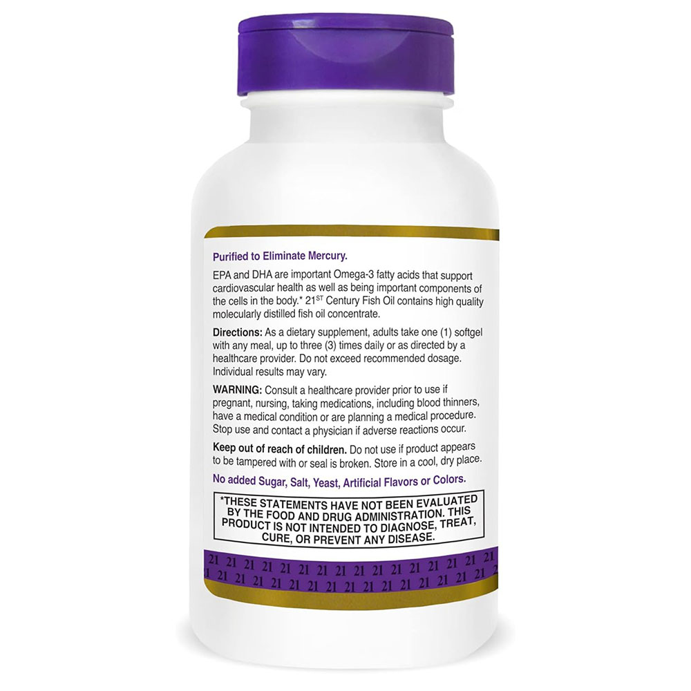 21st Century - Fish Oil 1000 mg w/ Omega-3 Softgels - 120 Pcs