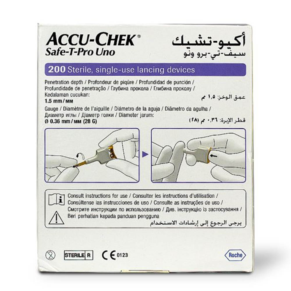 ACCU-CHEK - Safe-T-Pro Uno Lancing Devices - 200 Pcs