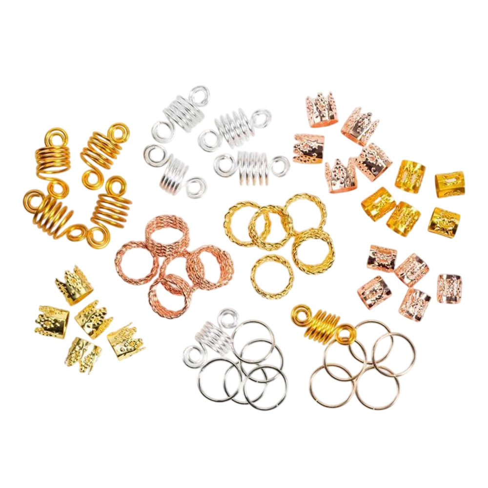 كانتو - حلقات زينة للتصفيف والتضفير - 50 قطعة