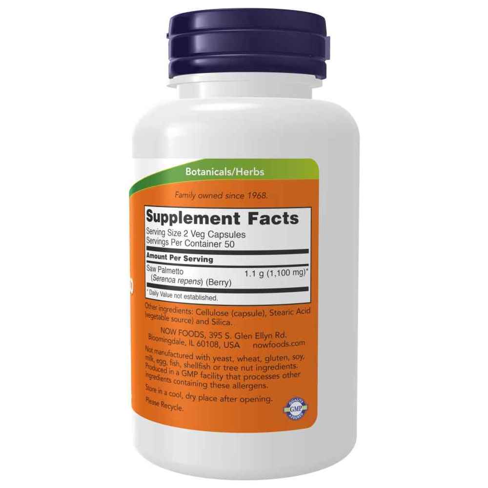 NOW - Saw Palmetto 550 mg Capsules - Berries - 100 Pcs