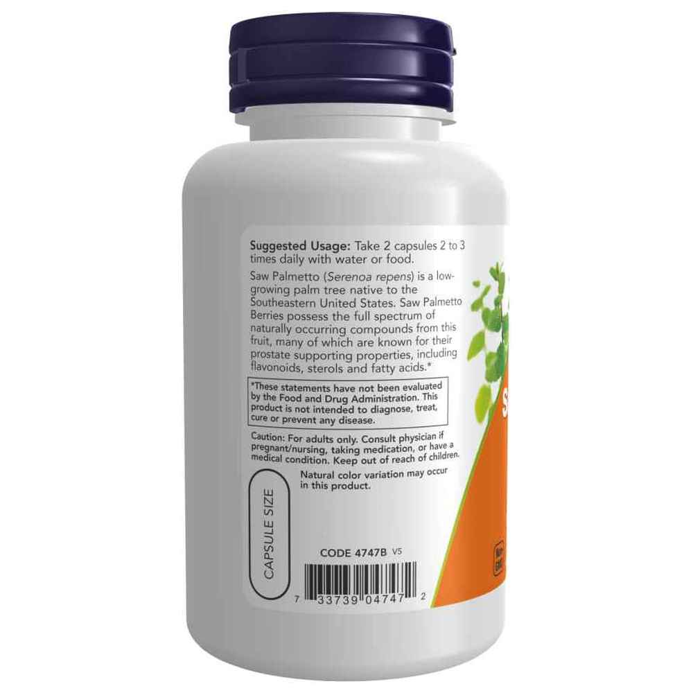 NOW - Saw Palmetto 550 mg Capsules - Berries - 100 Pcs