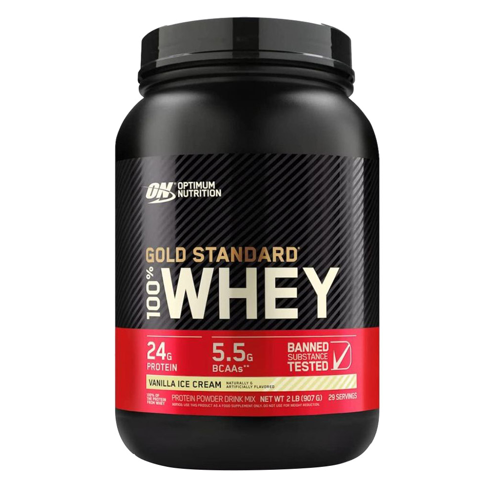 أوبتيموم نيوتريشن - المعيار الذهبي، آيس كريم فانيليا غني ببروتين مصل اللبن بنسبة 100% - 907 غرام