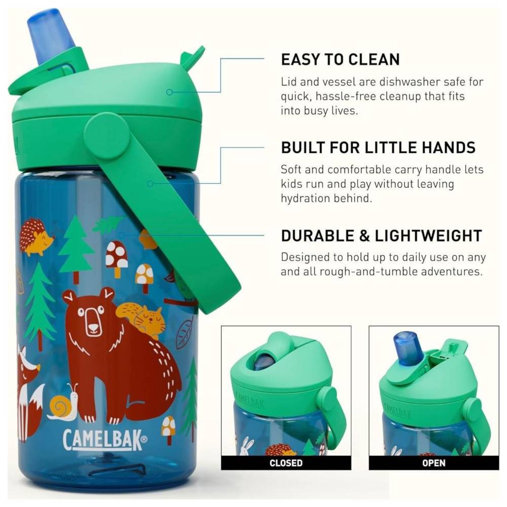 Camelbak - Kids Thrive Flip Straw Water Bottle - Friendly Forest - 0.4 L
