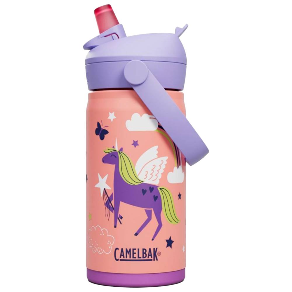 كاميل باك - زمزمية أطفال ثرايف ستانلس ستيل بمصاصة قابلة للقلب - يونيكورن سحري - 350 مل