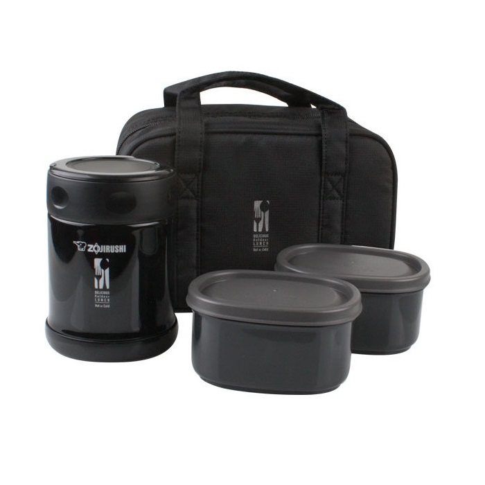 Zojirushi - Stainless Steel Vacuum Lunch Box - Black - 0.35 L