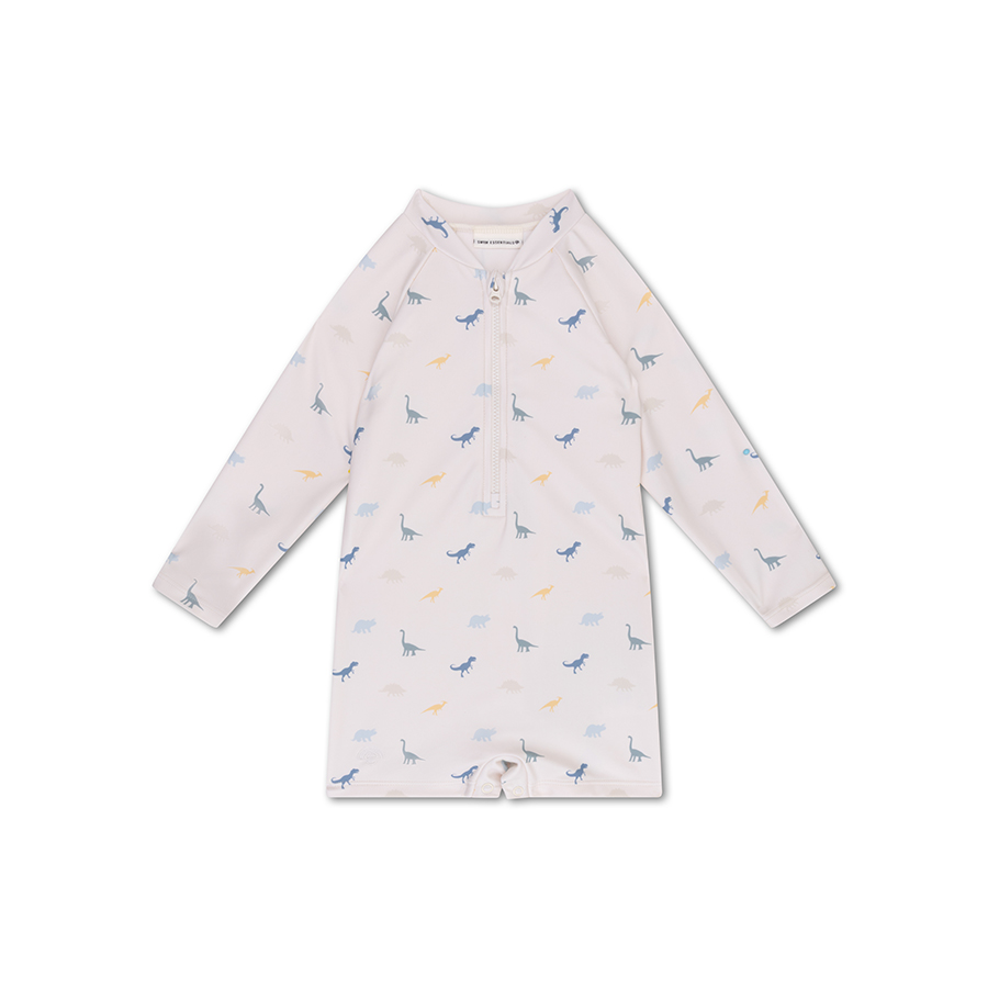 سويم اسنشيالز - ملابس سباحة للأطفال بطبعة ديناصور - كريمي