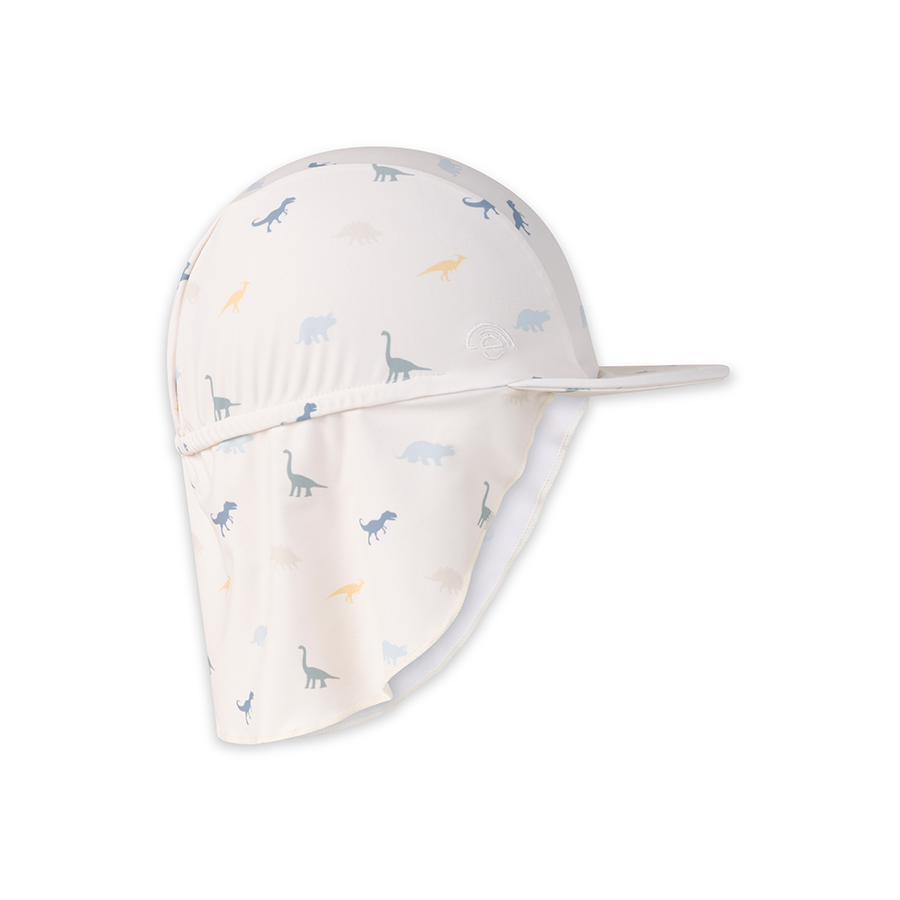 Swim Essentials - Dino Printed Baby Swim Hat - Cream