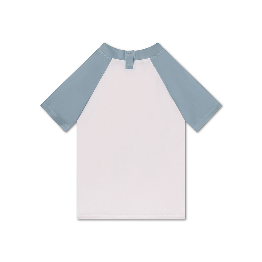 سويم اسنشيالز - سترة حماية للسباحة للأولاد بخطوط منتجع وإوز - أزرق