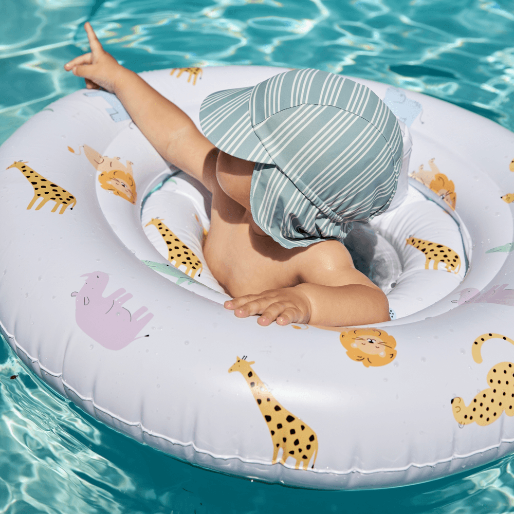 Swim Essentials - Resort Stripe Baby Swim Hat - Green