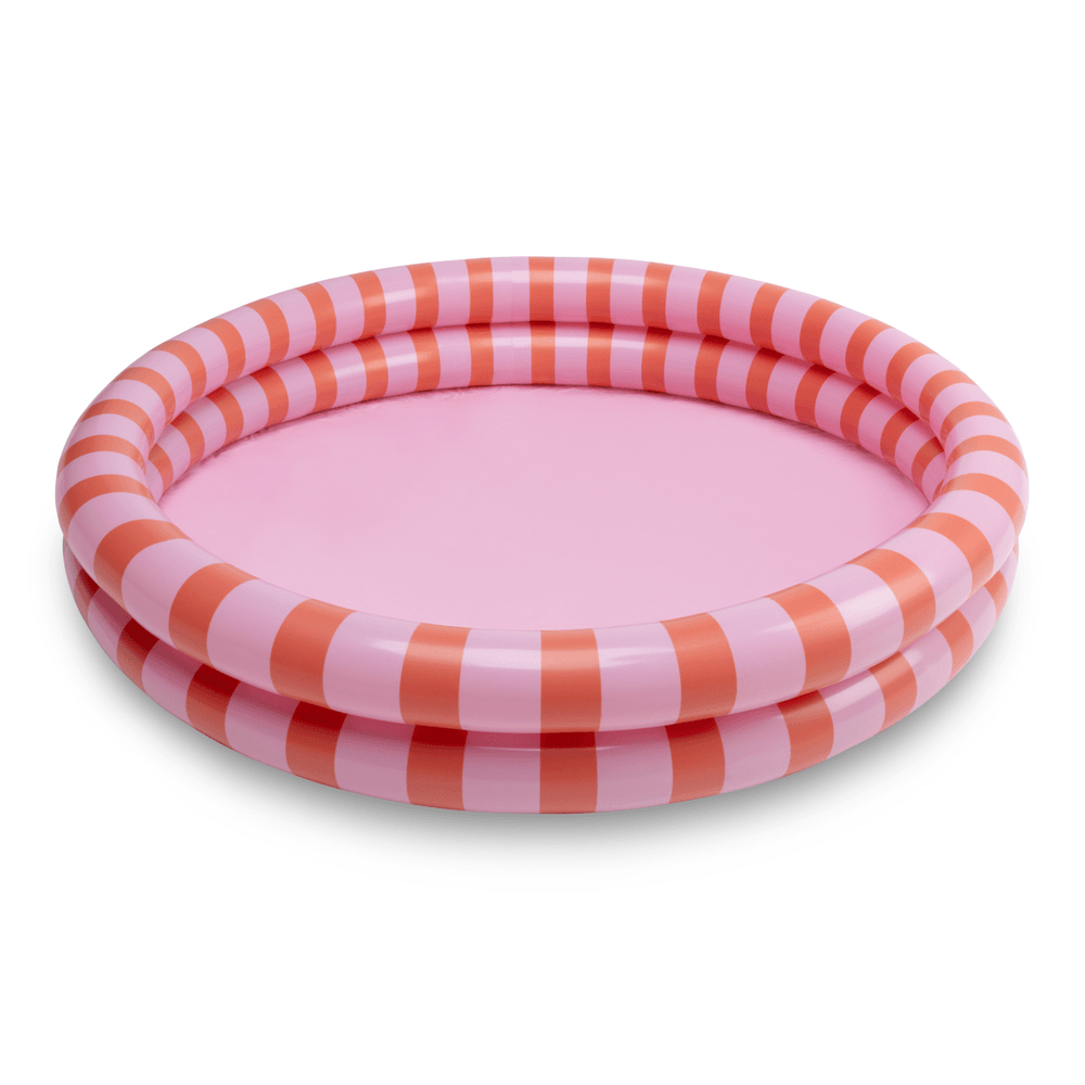 Swim Essentials - Striped Inflatable Children's Pool - Orange/Pink - 100 cm