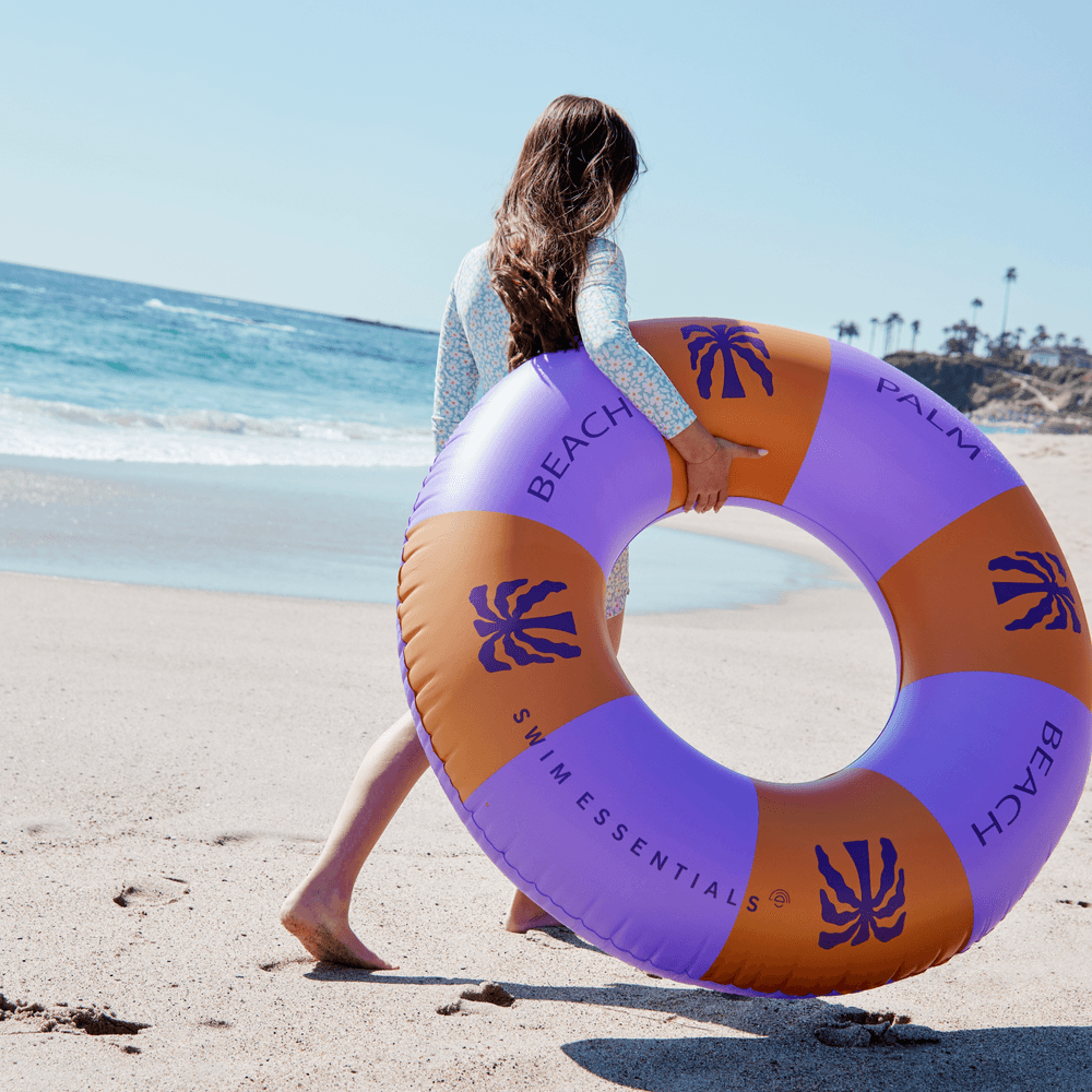 سويم اسنشيالز - عوامة سباحة قابل للنفخ بطبعة أشجار النخيل - بنفسجي - 120 سم