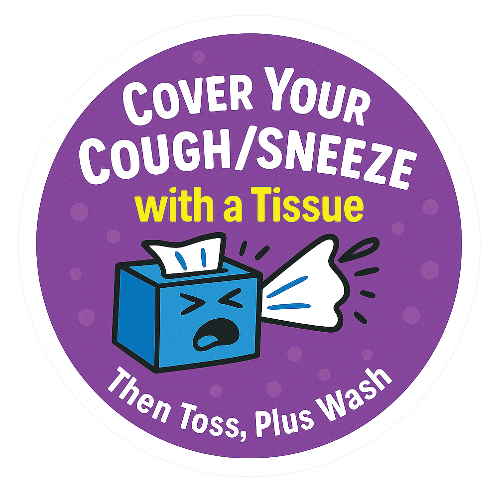 Twinkle Hands - Cover Your Cough Sneeze – Kids Hygiene Sticker