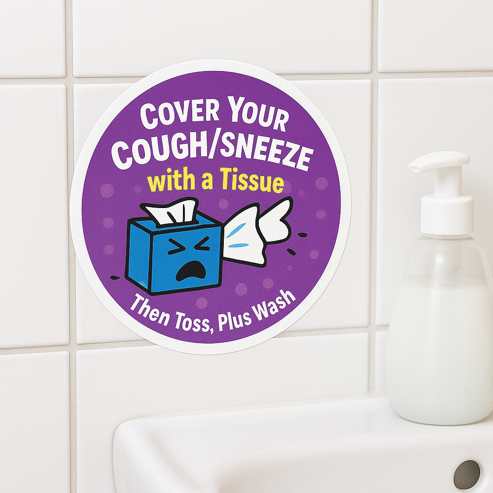 Twinkle Hands - Cover Your Cough Sneeze – Kids Hygiene Sticker