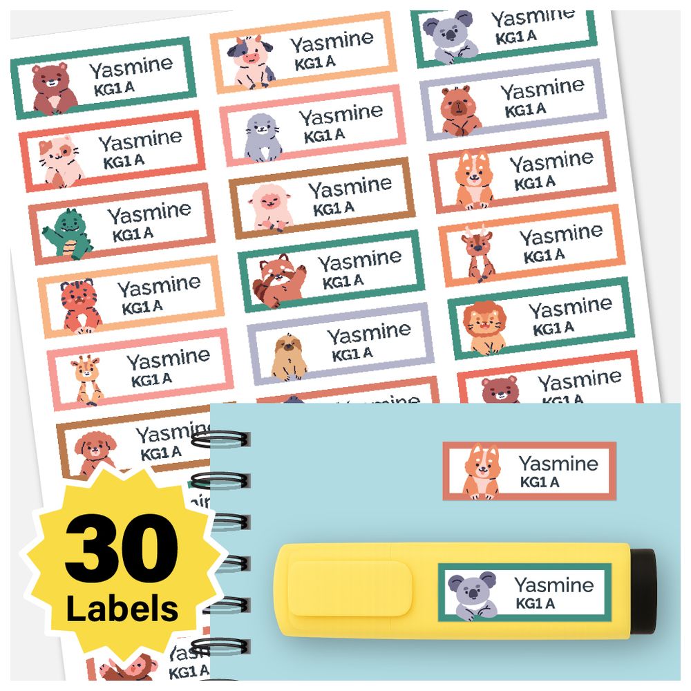 BonBon - Personalized Labels - Pack of 30 - Animals