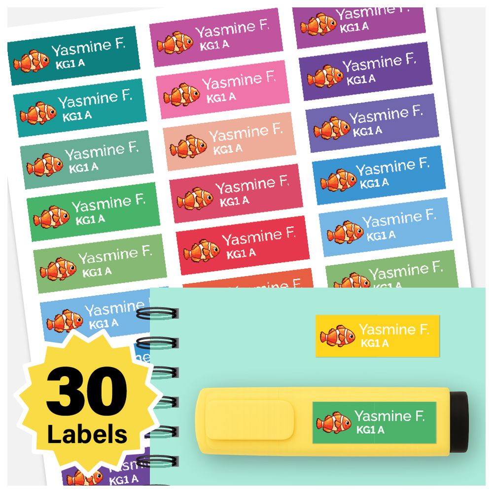 BonBon - Personalized Labels - Pack of 30 - Clownfish