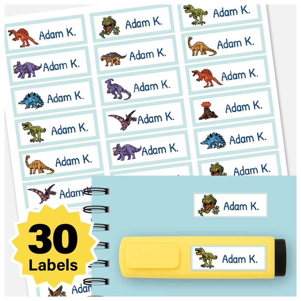 BonBon - Personalized Labels - Pack of 30 - Dino Roar