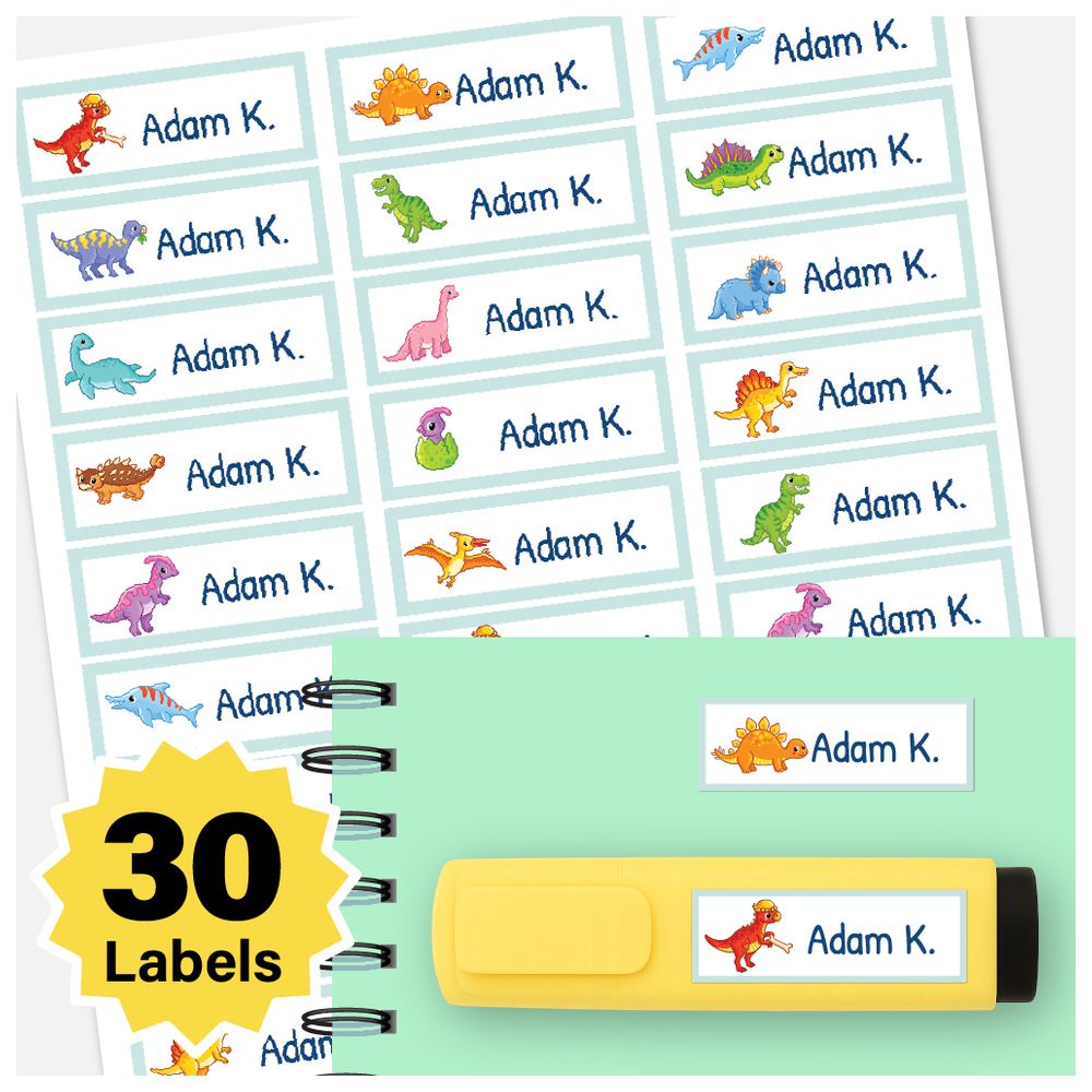 BonBon - Personalized Labels - Pack of 30 - Dino