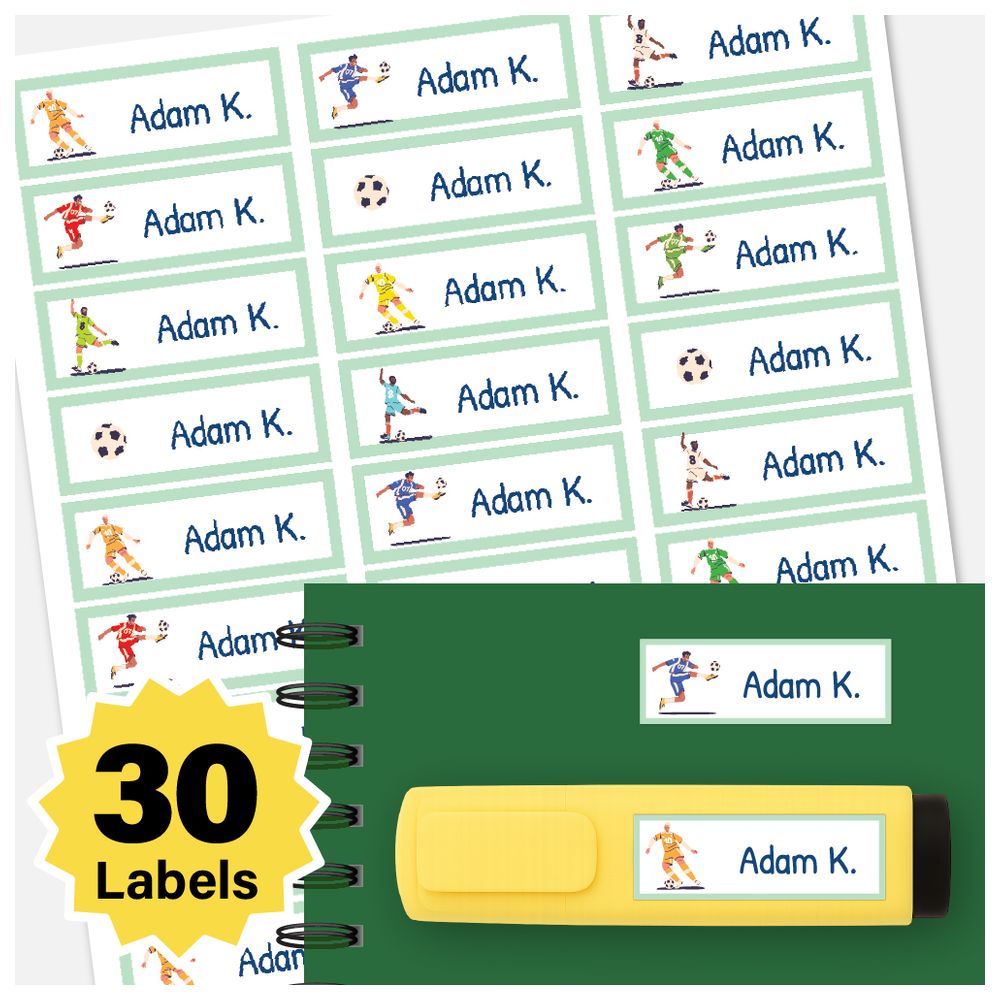 BonBon - Personalized Labels - Pack of 30 - Football Players