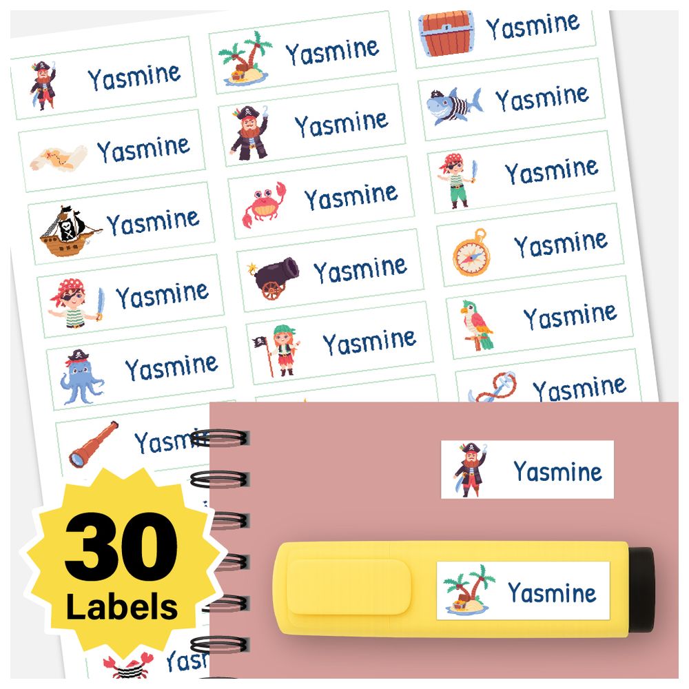 BonBon - Personalized Labels - Pack of 30 - Pirates