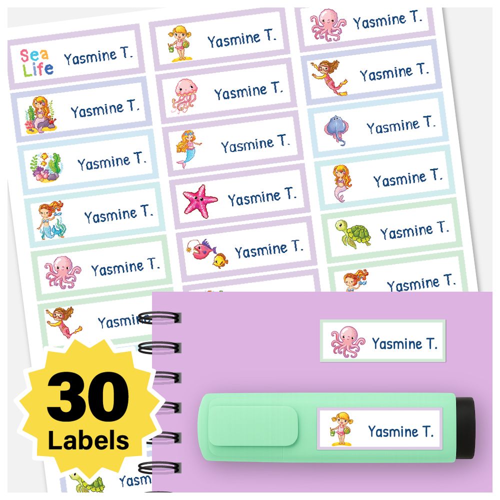 BonBon - Personalized Labels - Pack of 30 - Sea Life