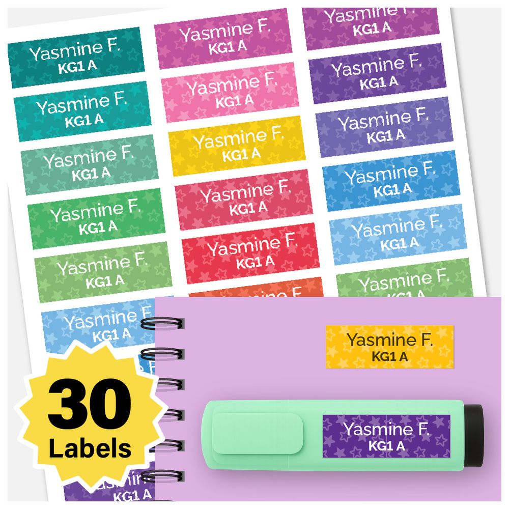 BonBon - Personalized Labels - Pack of 30 - Stars