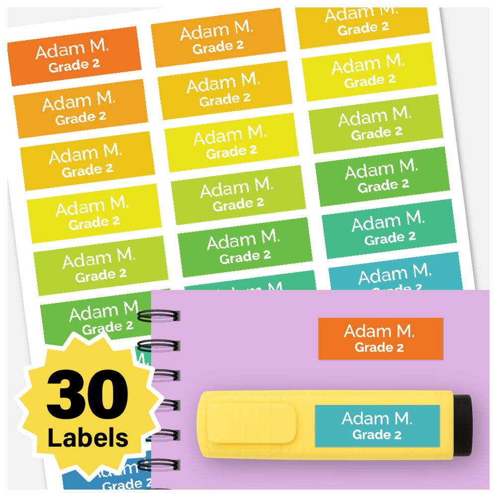 BonBon - Personalized Labels - Pack of 30 - Sunshine Colors