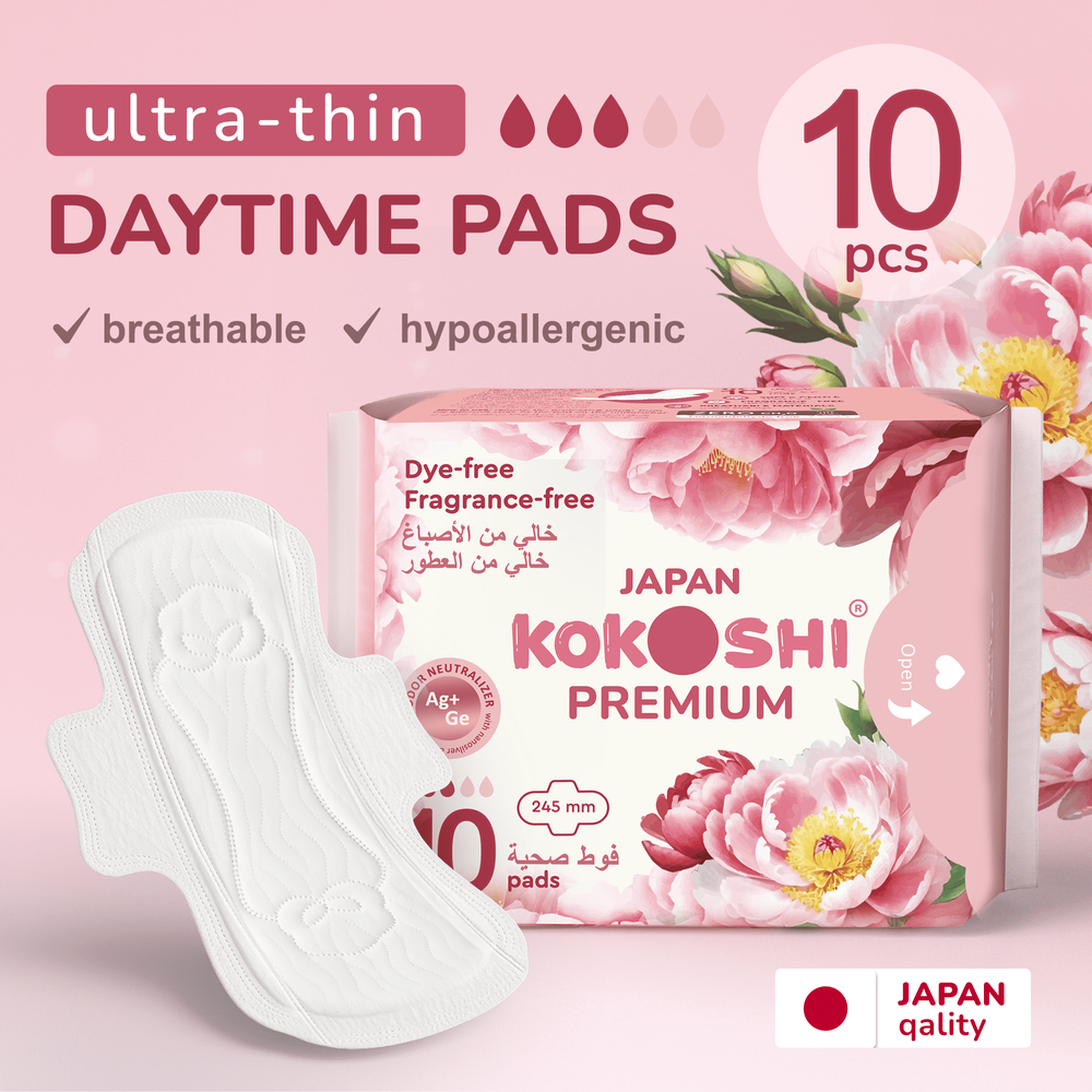Kokoshi - Premium Ultra Thin Daytime Pads - Pack Of 3 - 30 Pcs