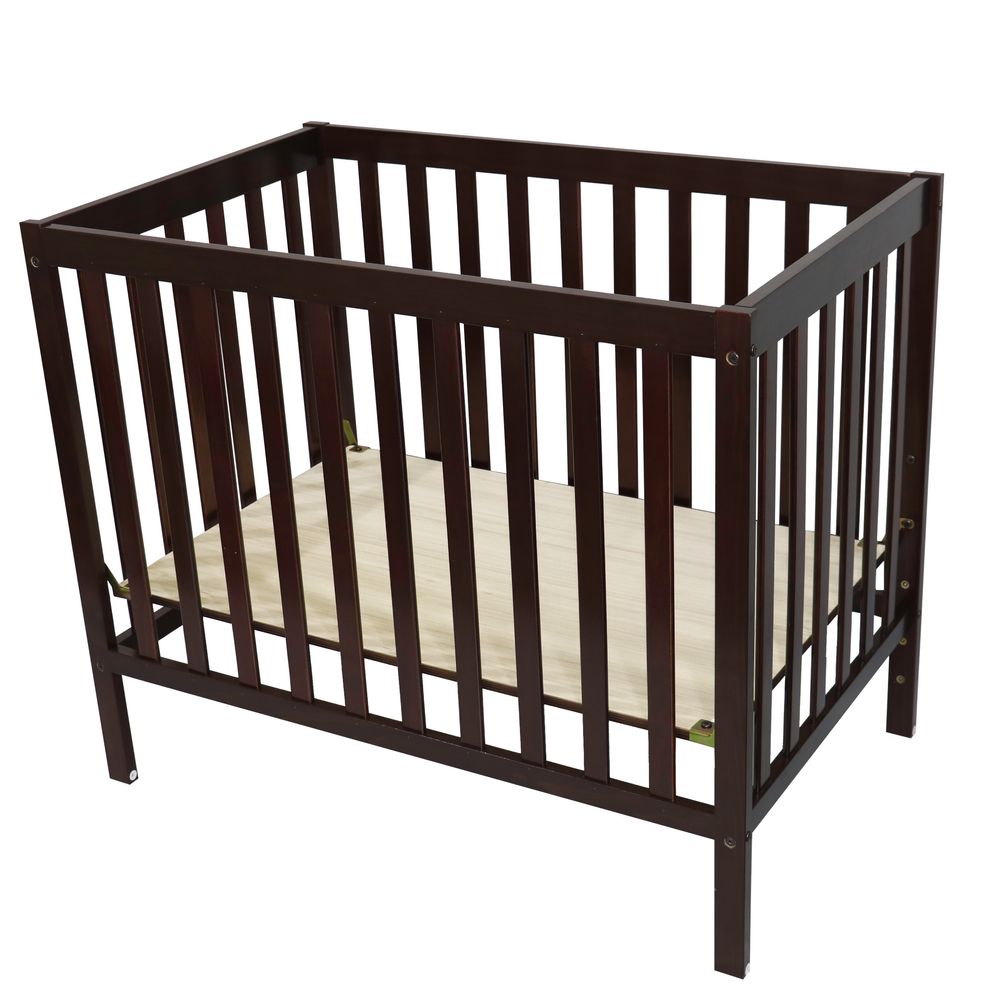 Bebesitos - ClassiComfort Wooden Baby Crib - Dark Brown