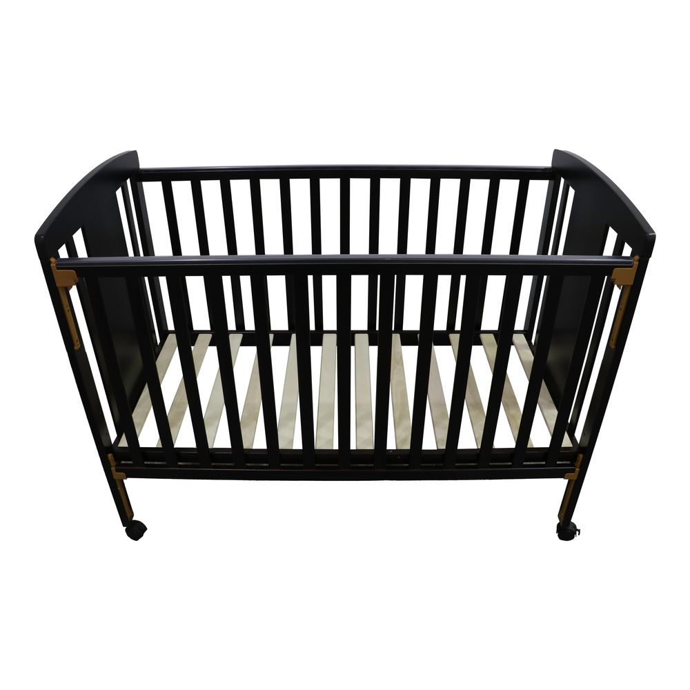 Bebesitos - Deluxe Wooden Baby Crib - Black - Large