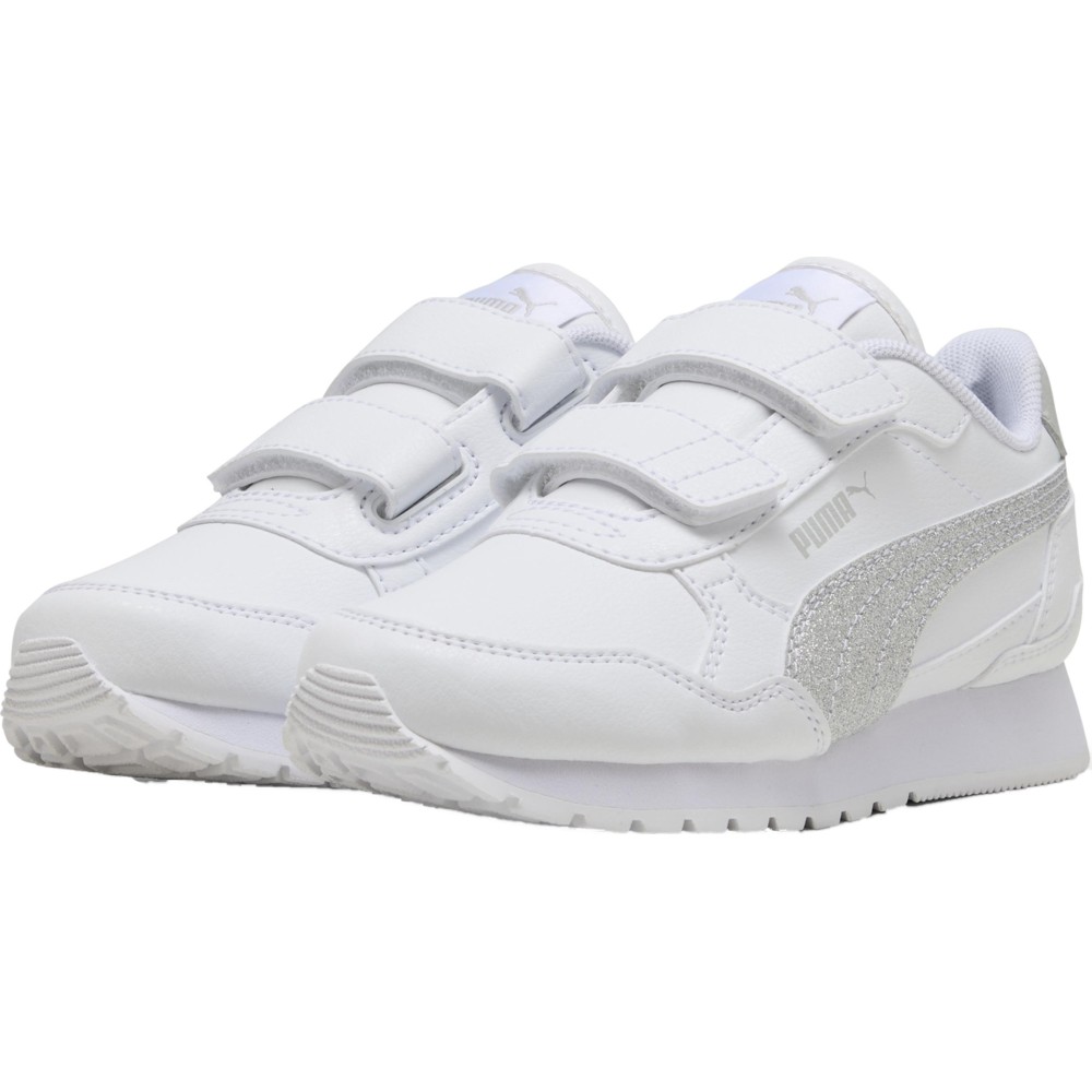 Puma - Girl's ST Runner V4 SL Glitter Sports Shoes - White