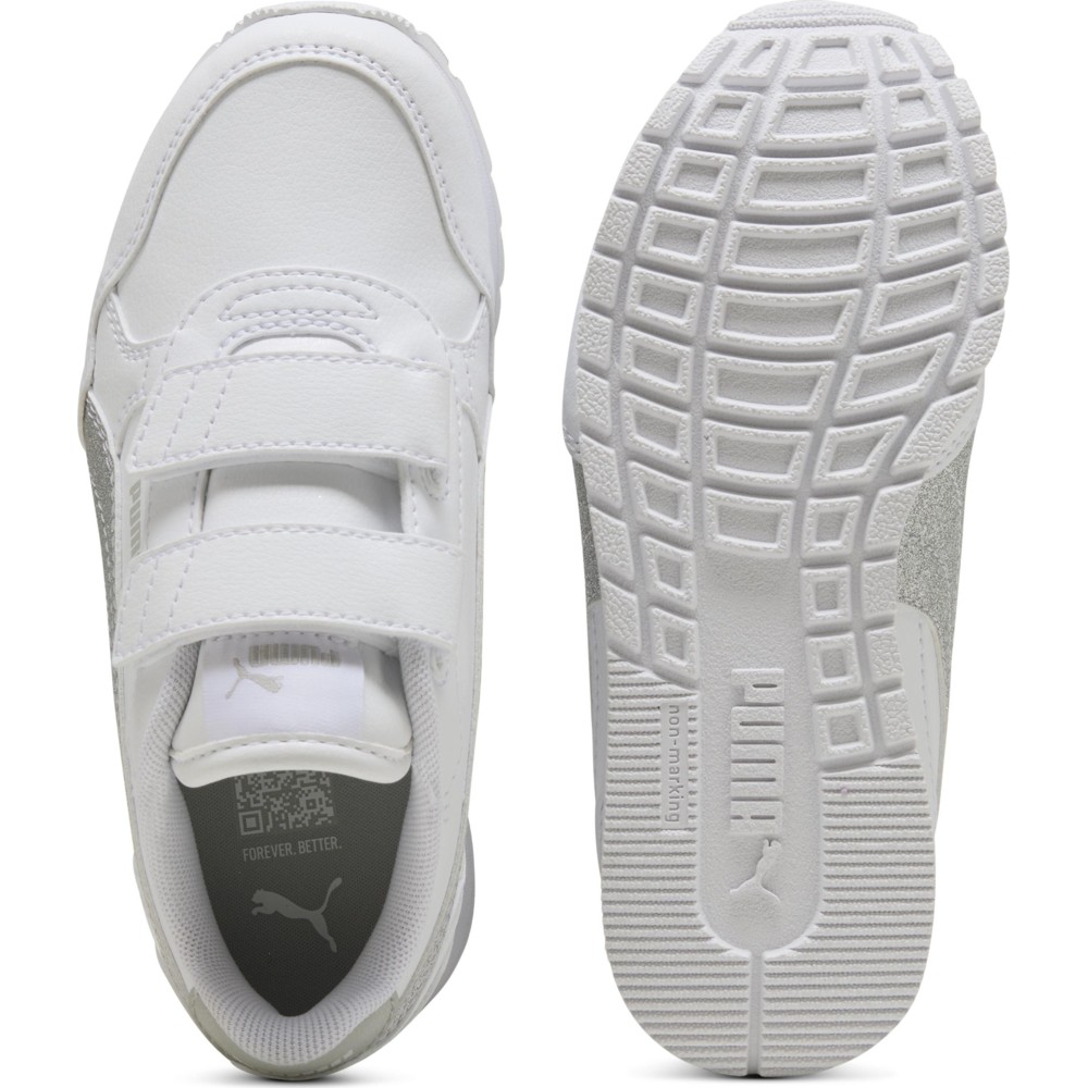 Puma - Girl's ST Runner V4 SL Glitter Sports Shoes - White