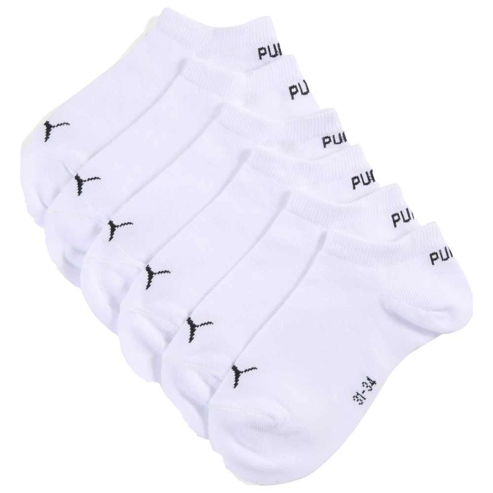 Puma - Kids Plain Sneaker Socks - White - Pack of 3